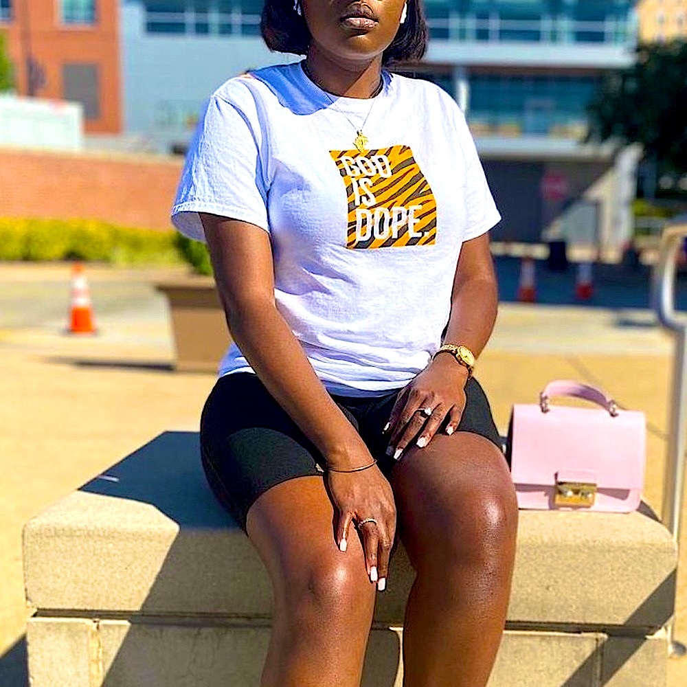 ✨God Is Dope Tees- Exotic Print-Orange